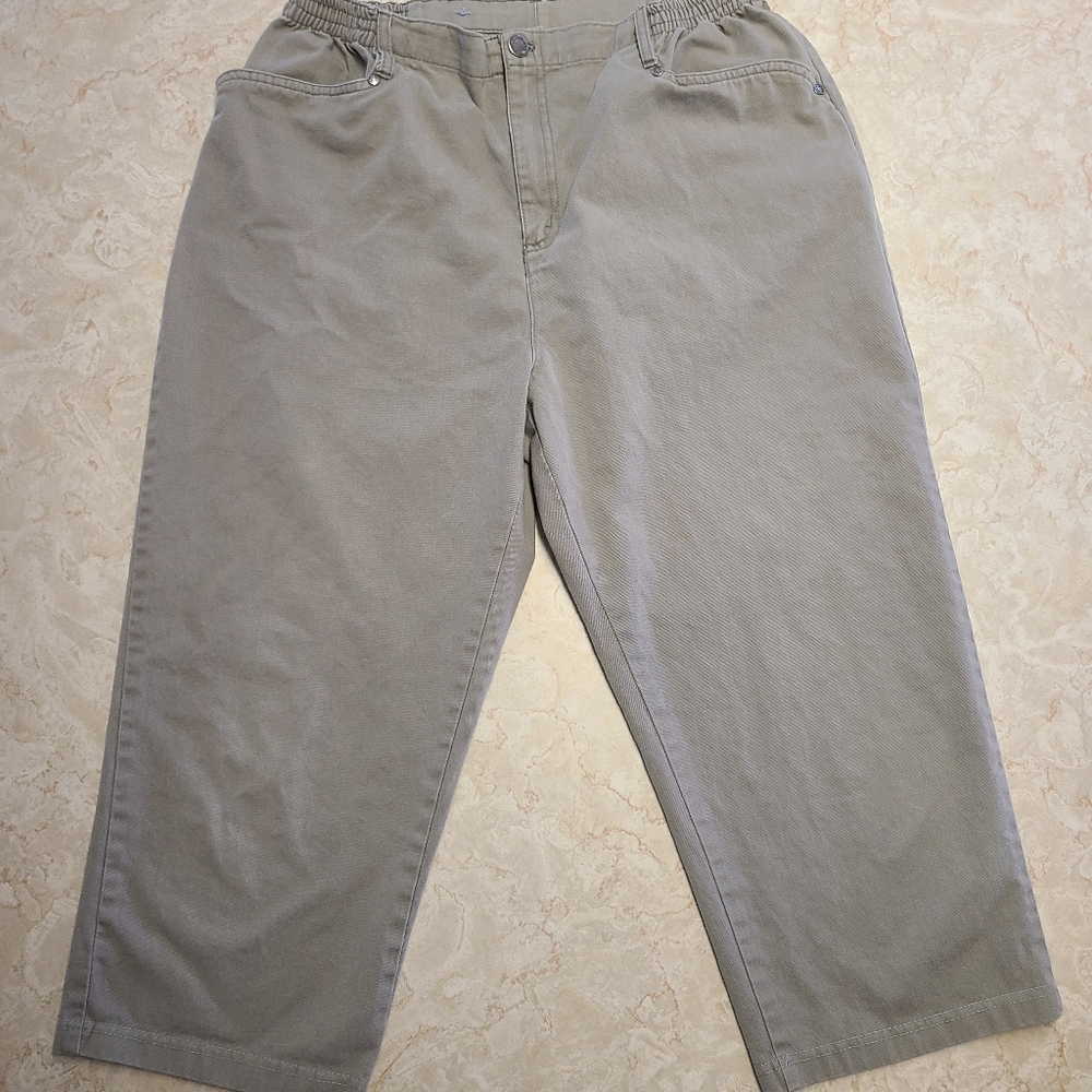 Bill Blass Blassport Capri Pants Gray/Green Size 14